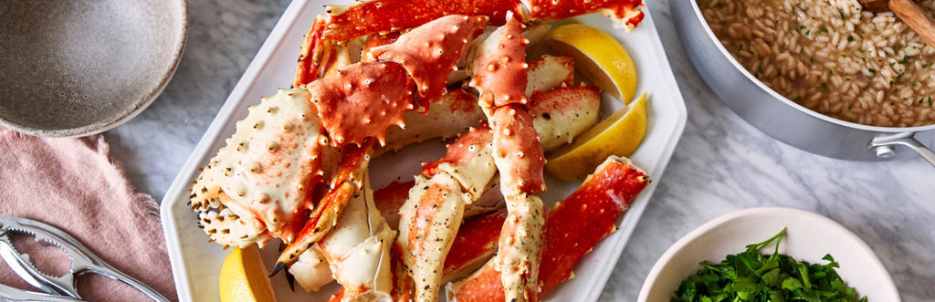 GreenPan Colossal Red King Crab Legs with Garlic-Herb Butter and