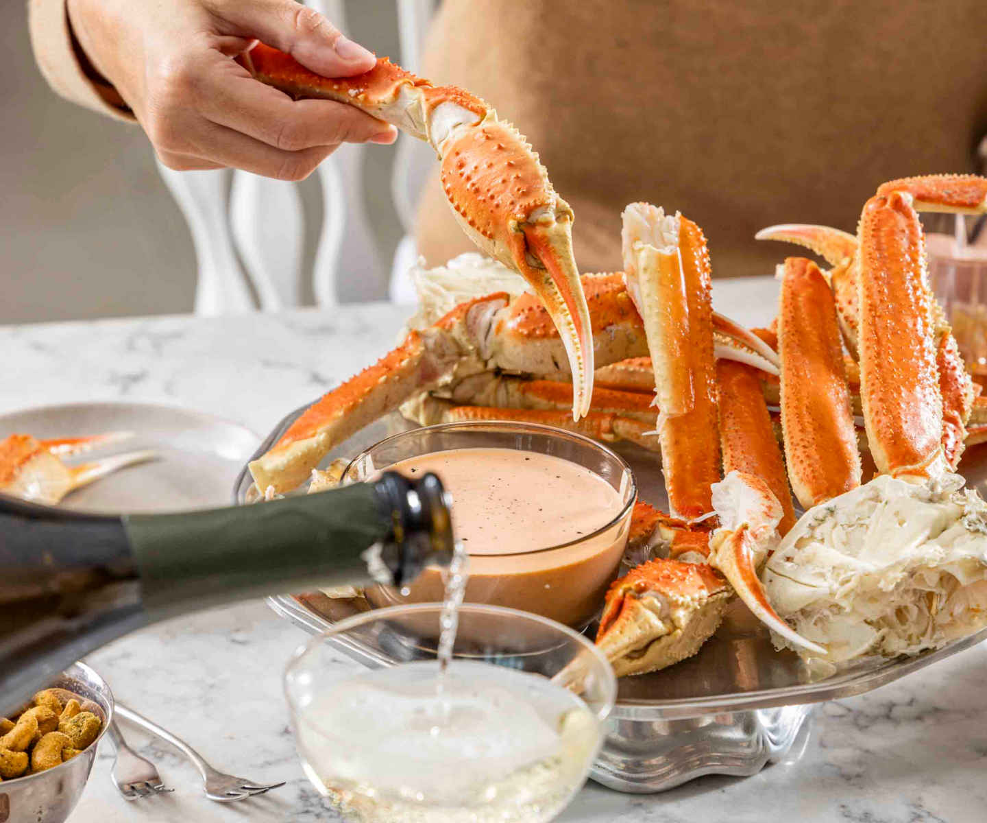 Snow Crab leg pairing with wine
