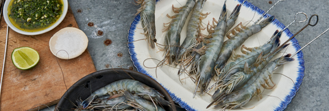 Grilled Garlic-Lime Butter Caledonia Blue Prawns