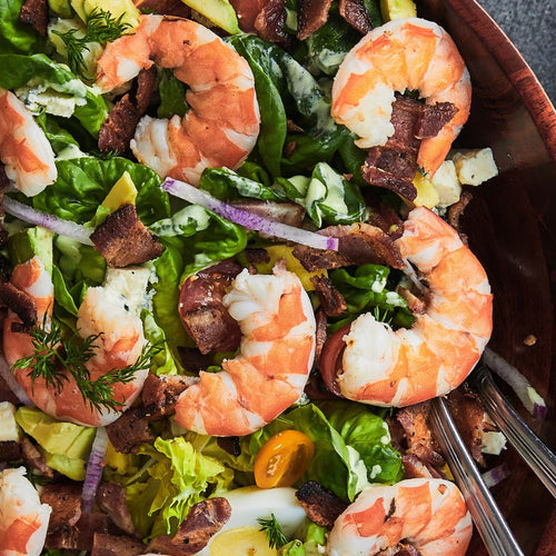 20-Minute Chopped Salad Recipe with Oishii Shrimp & Thick-Cut Bacon