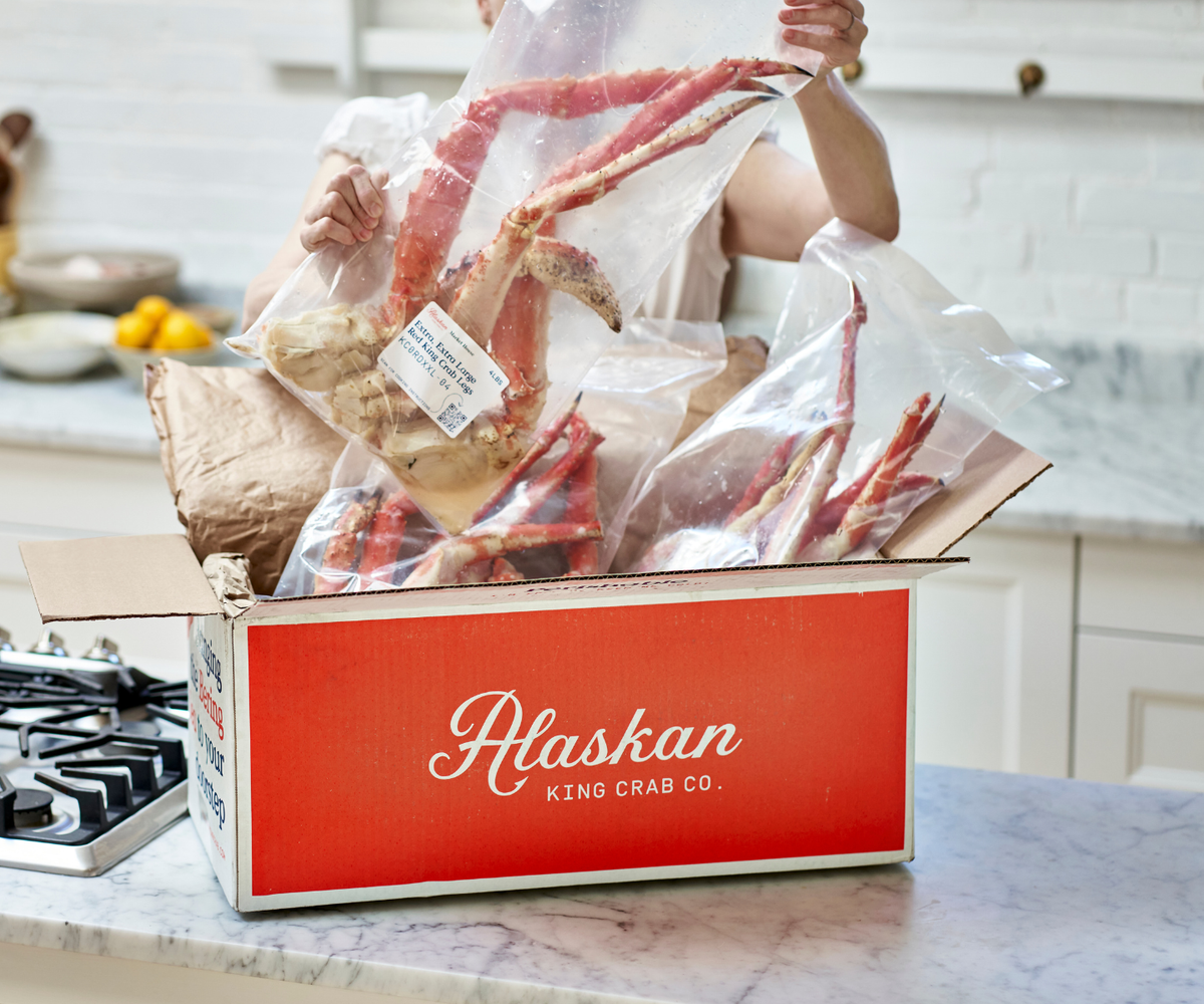 Alaskan King Crab Co. Box with King crab legs