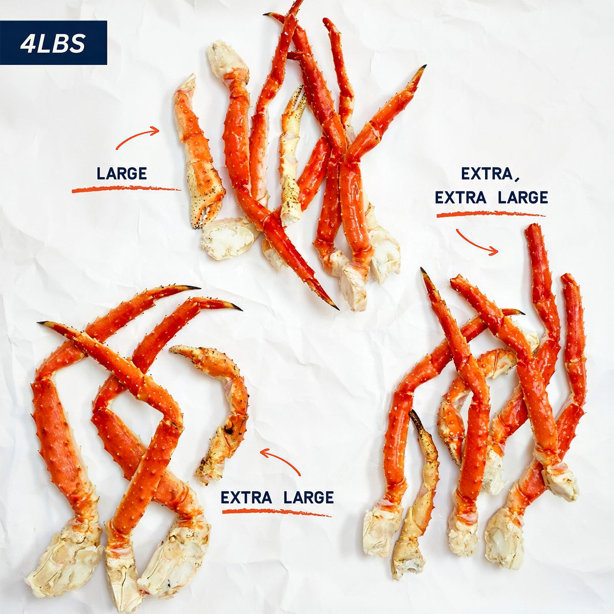King Crab Legs - 4lbs sizing