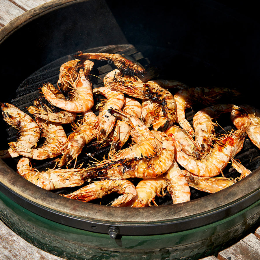Grilling Skull Island Prawns