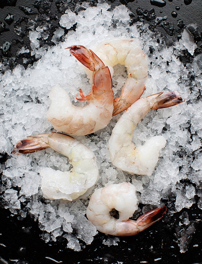 Extra Jumbo 16/20 Peeled & Deveined Tail-On Wild-Caught USA Shrimp ($25.50/lb)