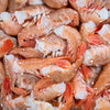 Raw Headless Spot Prawns upclose with Roe 